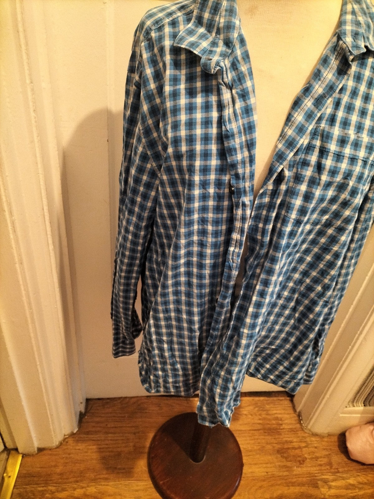Mens Peacocks Size 2XL Regular Fit Blue Check Shirt