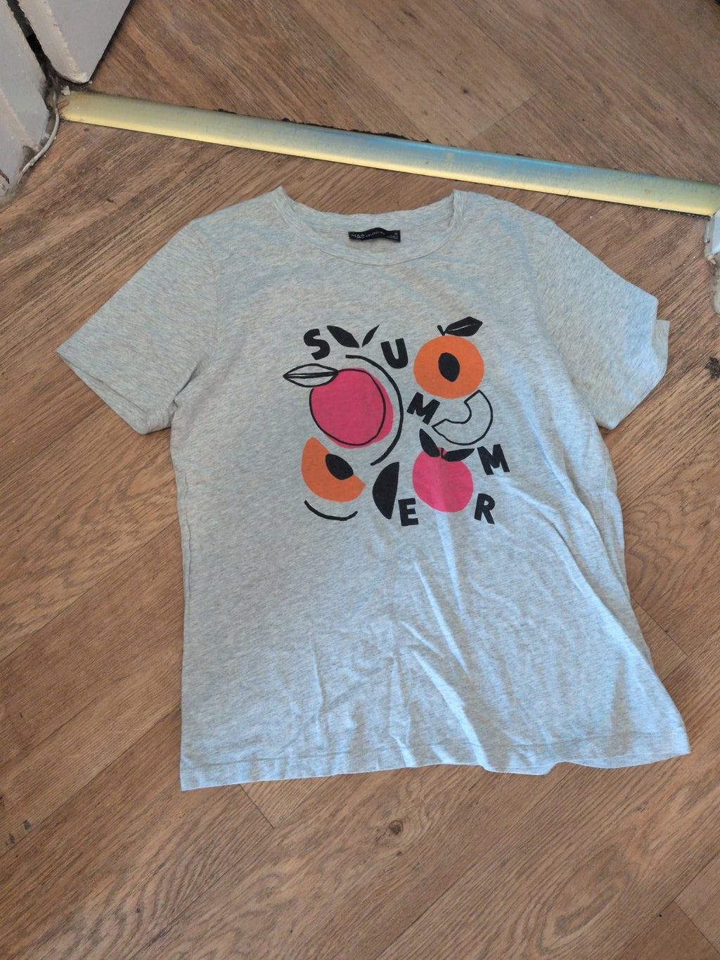 M&S Collection 10 Grey Short Sleeve Summer T-shirt