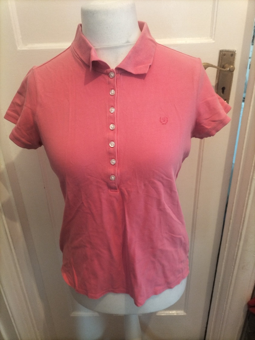 Ladies Izod Size Large Pink Short Sleeve Polo