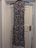 Rebellious Small Black And White Zebra Print Sleeveless Long Length Dress