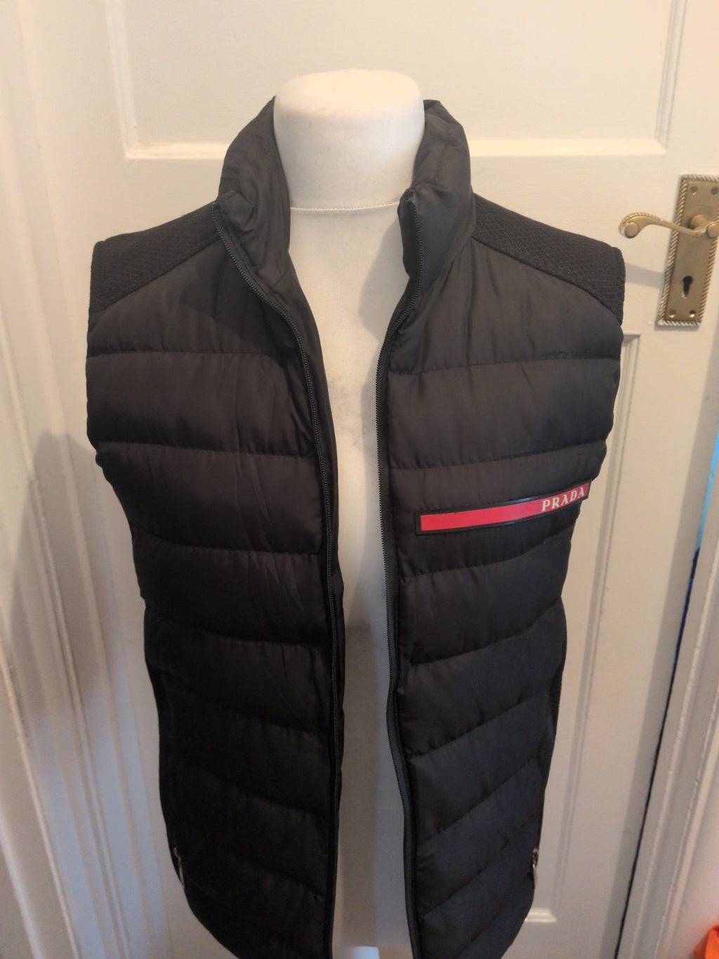 Prada 50M Black Puffer Sleeveless Jacket