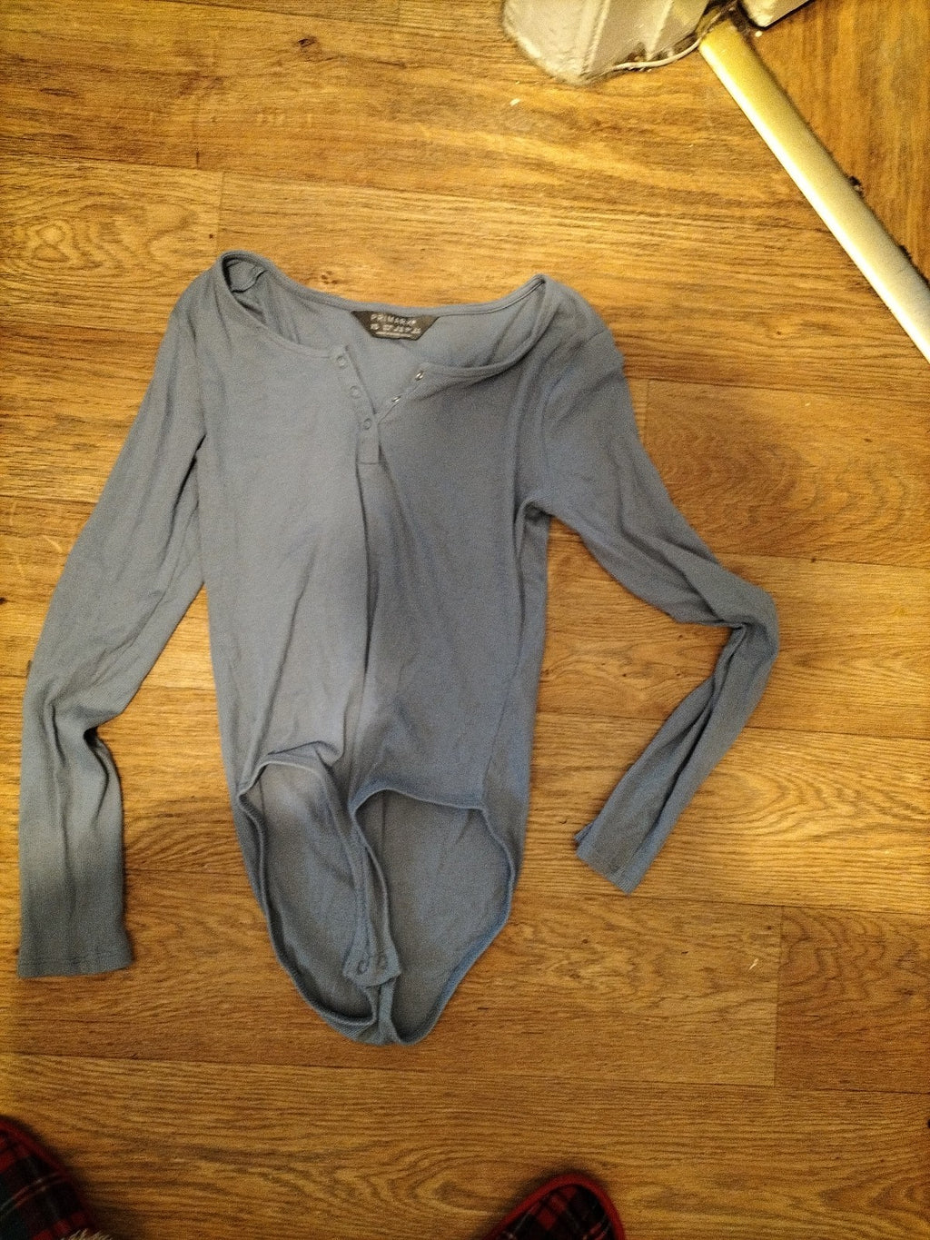 Ladies Primark Size 6-8 Blue Long Sleeved Bodysuit