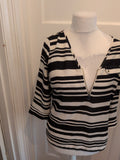 Dorothy Perkins 10 Cream And Black Long Sleeve Blouse