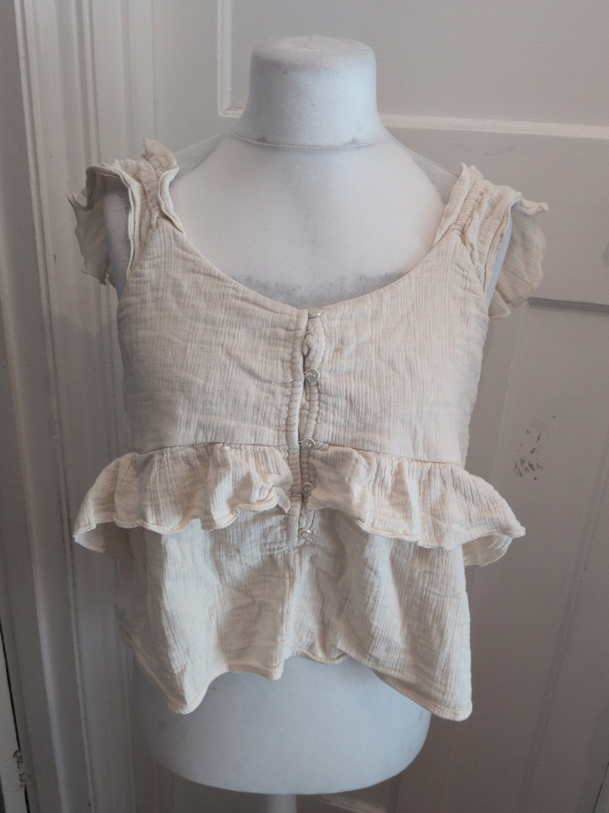 Primark 14 Cream Sleeveless Blouse