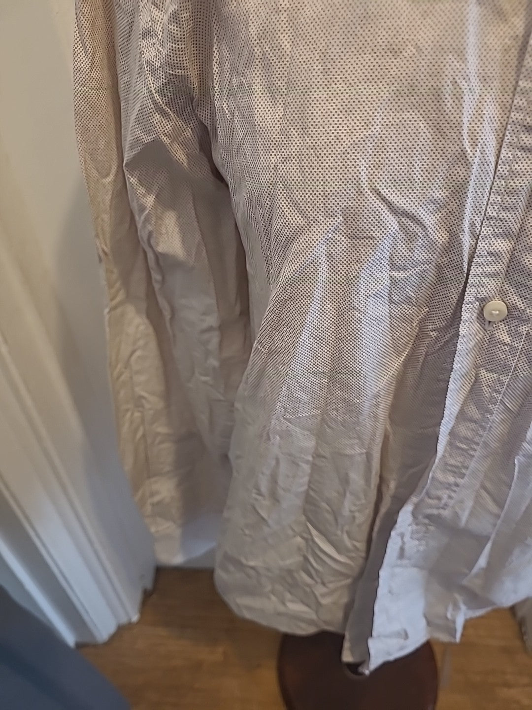 Mens Blaq Size Small Beige Grey Dotted Long Sleeved Shirt