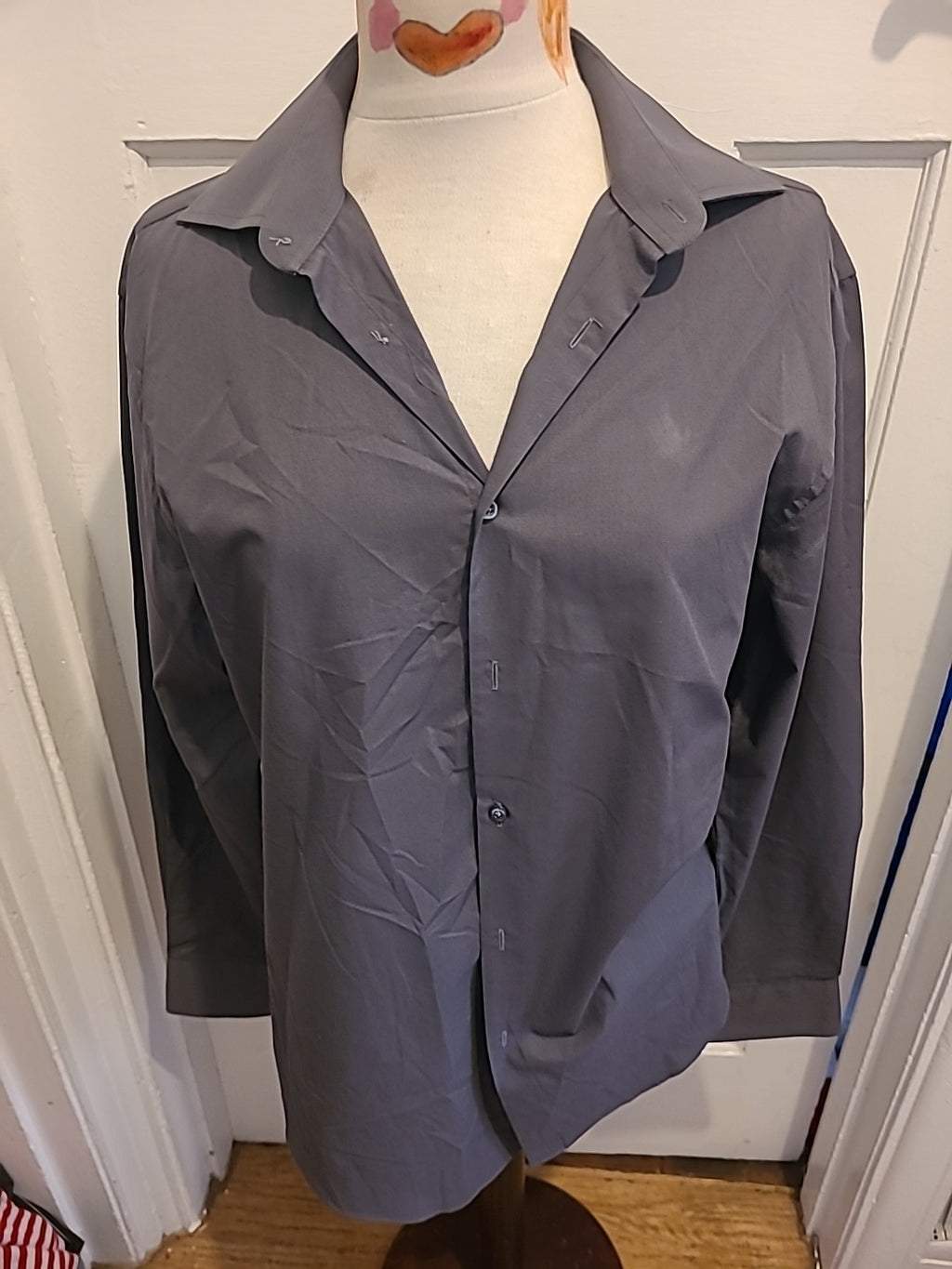 Mens Next Size 15.5 Collar Grey Long Sleeve Formal Shirt