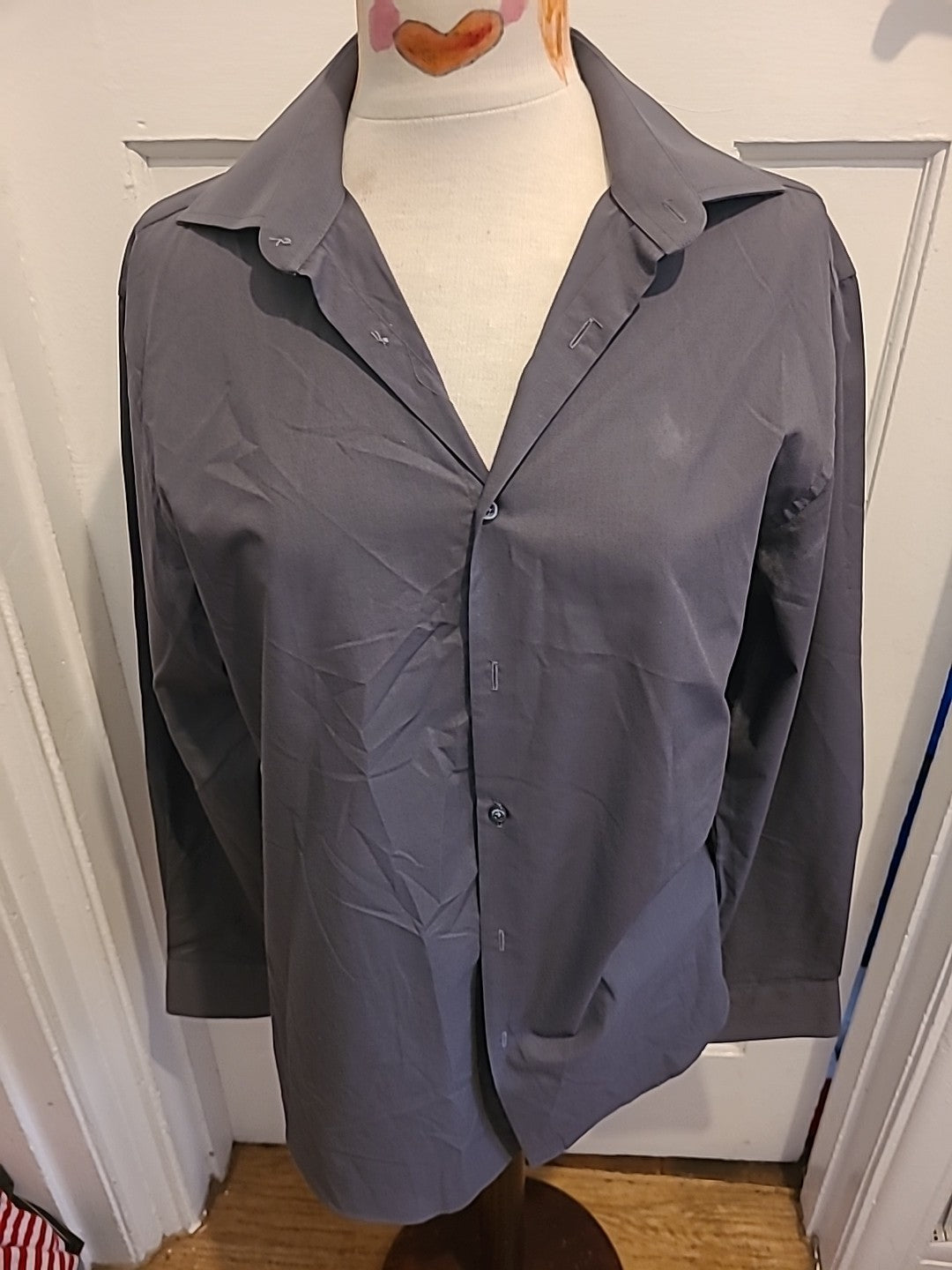 Mens Next Size 15.5 Collar Grey Long Sleeve Formal Shirt