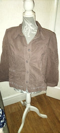 Ladies Pauporte Size Small Brown Long Sleeved Blouse