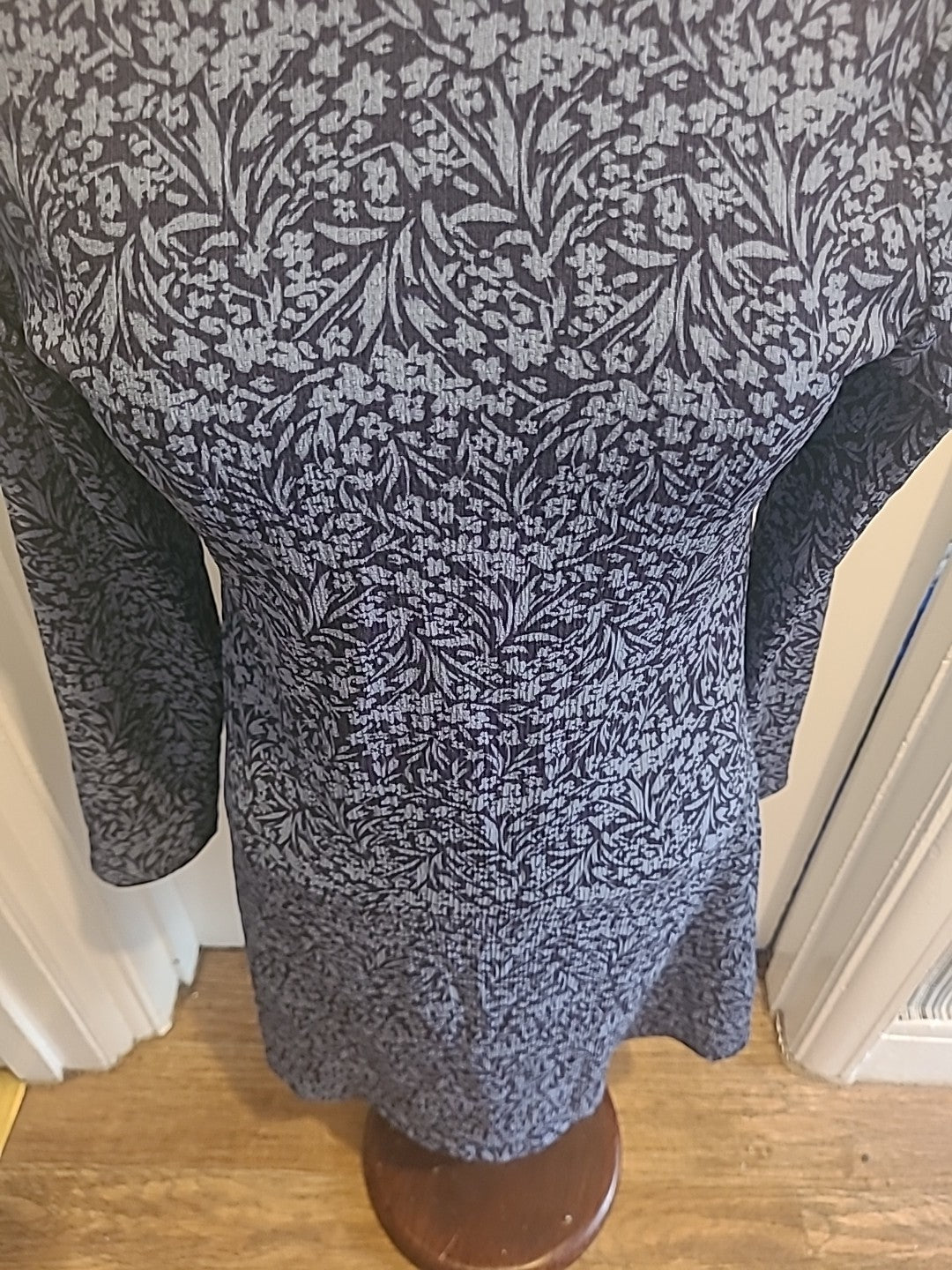 Ladies George Size 10 Two Tone Blue Long Sleeve Dress