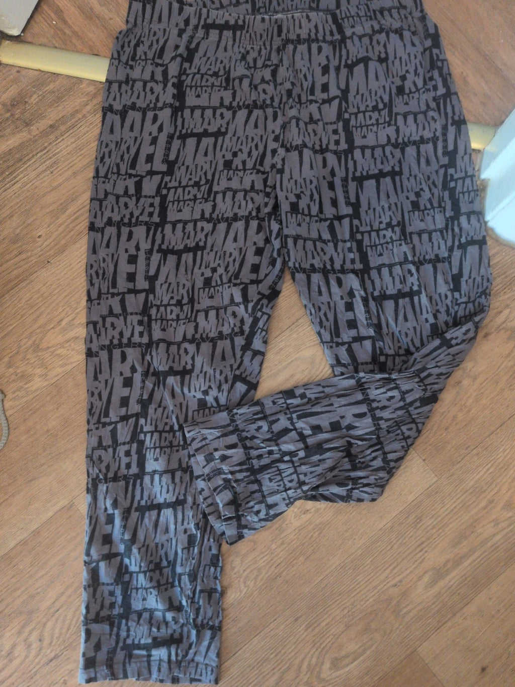 Matalan XL Grey And Black Marvel Print Elasticated Pyjama Bottoms