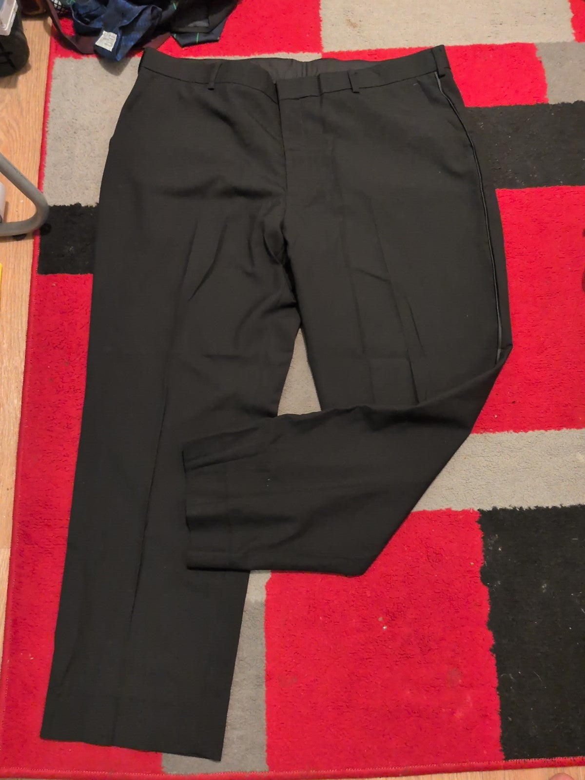 Mens M&S Man Size 40/29 Black Suit Trousers