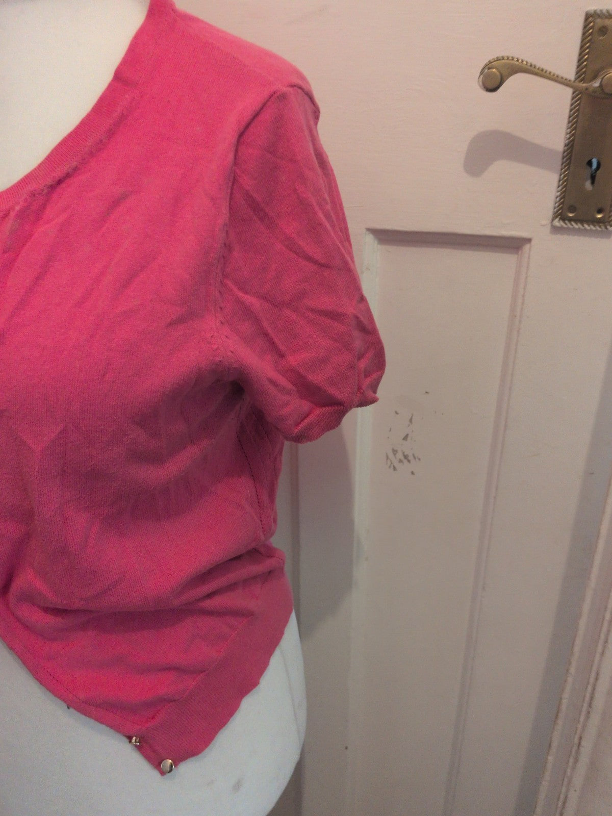 Tu 14 Pink Short Sleeve Buttoned Cardigan