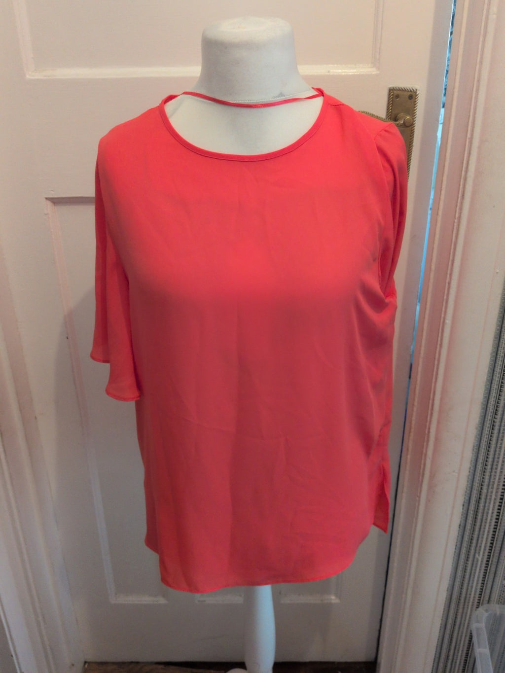 Primark 14 Pink Short Sleeve Longline Blouse