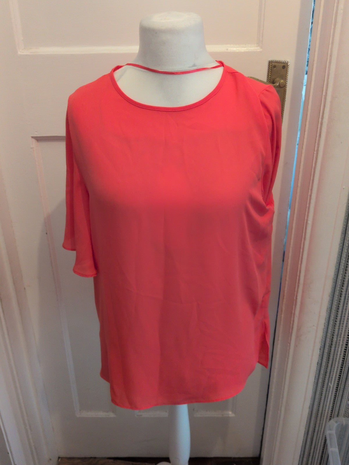 Primark 14 Pink Short Sleeve Longline Blouse