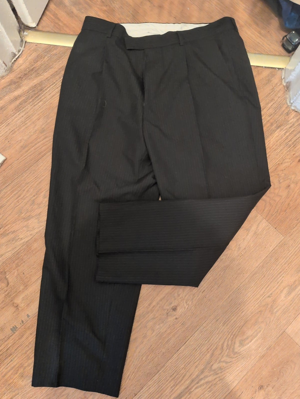Genesis 34short Black Pinstripe Trousers