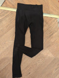 M/L Nylon Black Ribbed Leggings