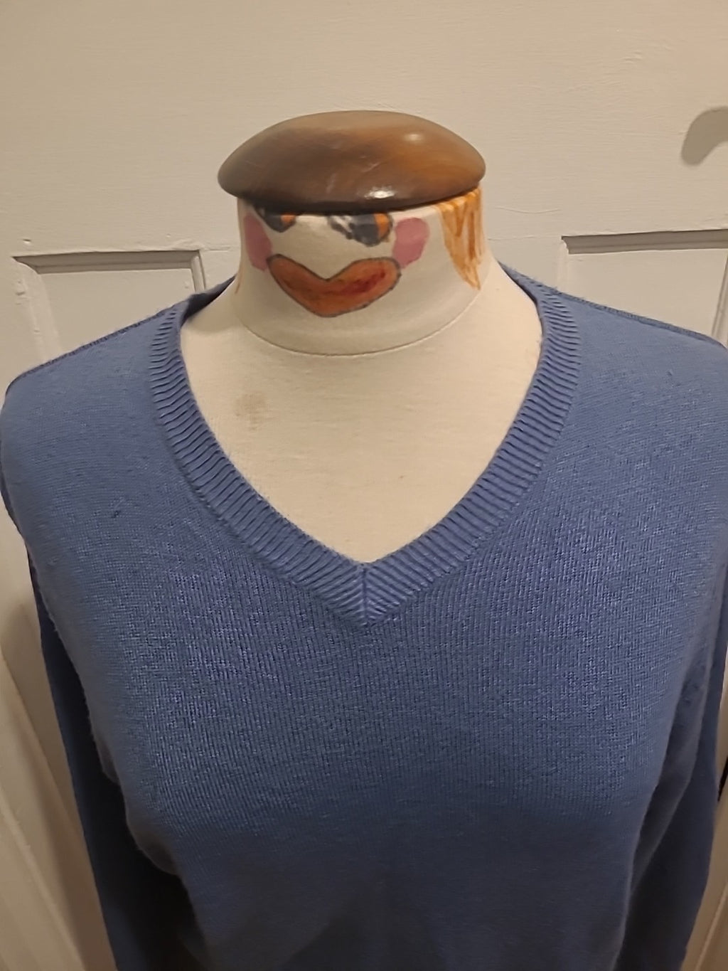 Mens Thomas Nash Size Small Blue V Neck Long Sleeved Pullover Jumper