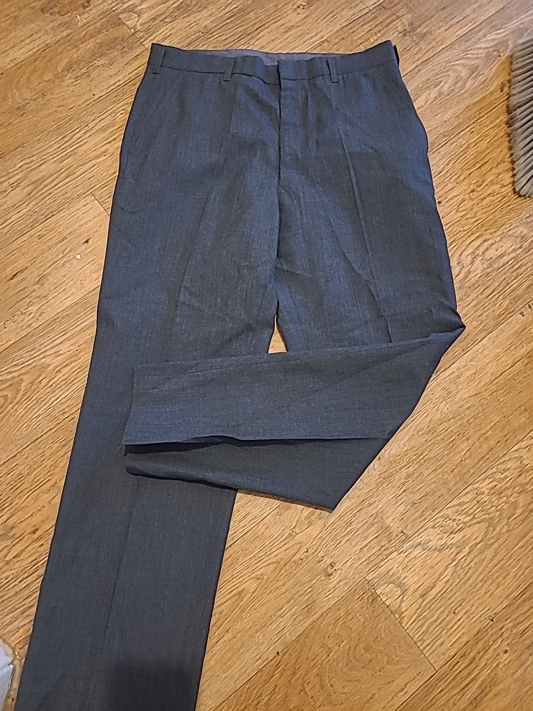 Mens AK Lee Size 34" Tailored Fit Trousers Grey