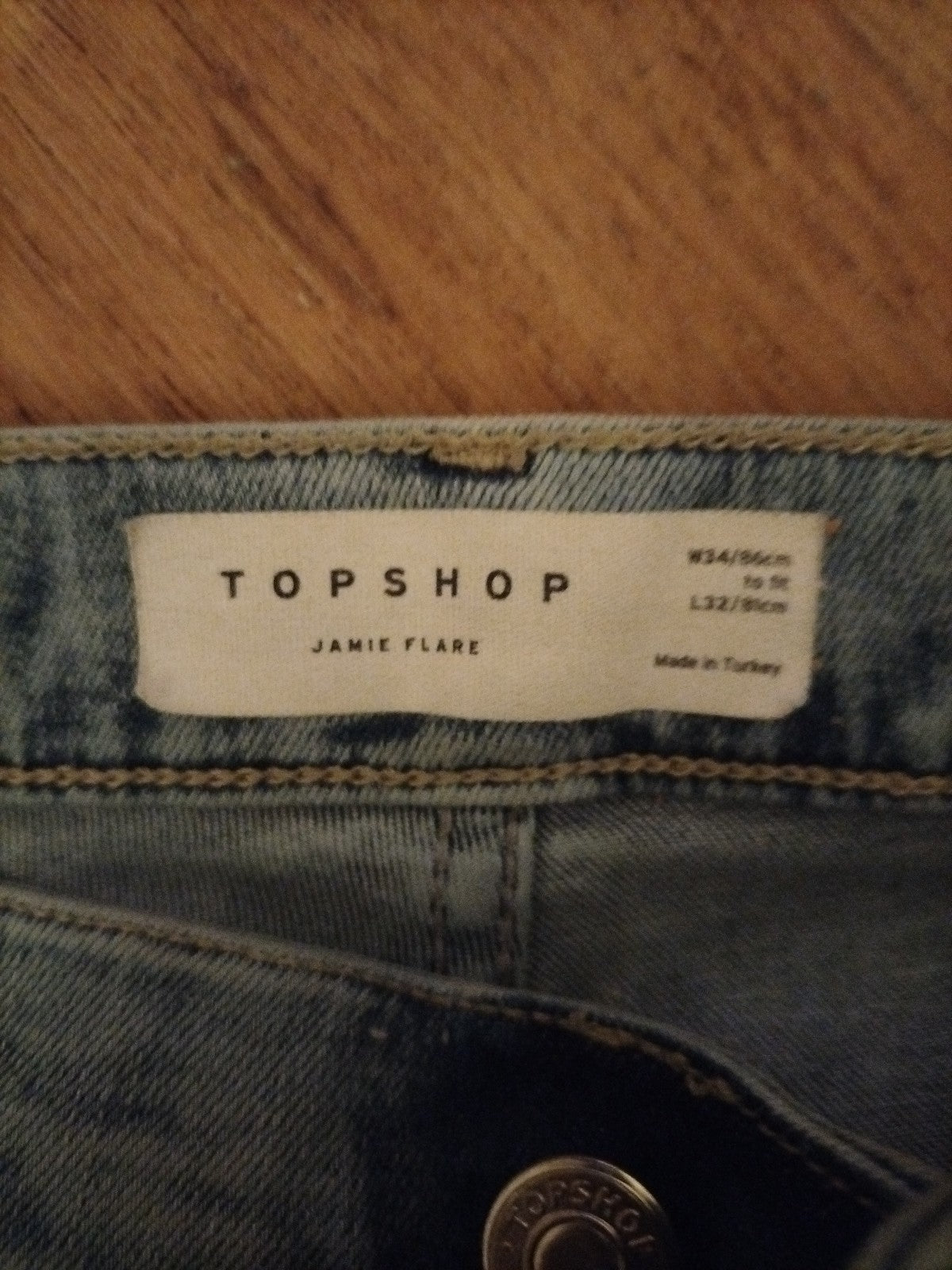 Ladies Topshop Size 34/32 Jamie Flare Jeans