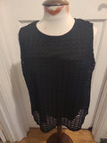 Ladies Papaya Size 16 Black Lined Sleeveless Blouse