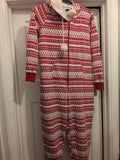 XL Red And White Christmas All In One Pyjama