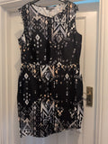 Limited Collection 14 Black White Grey Pattern Sleeveless Dress
