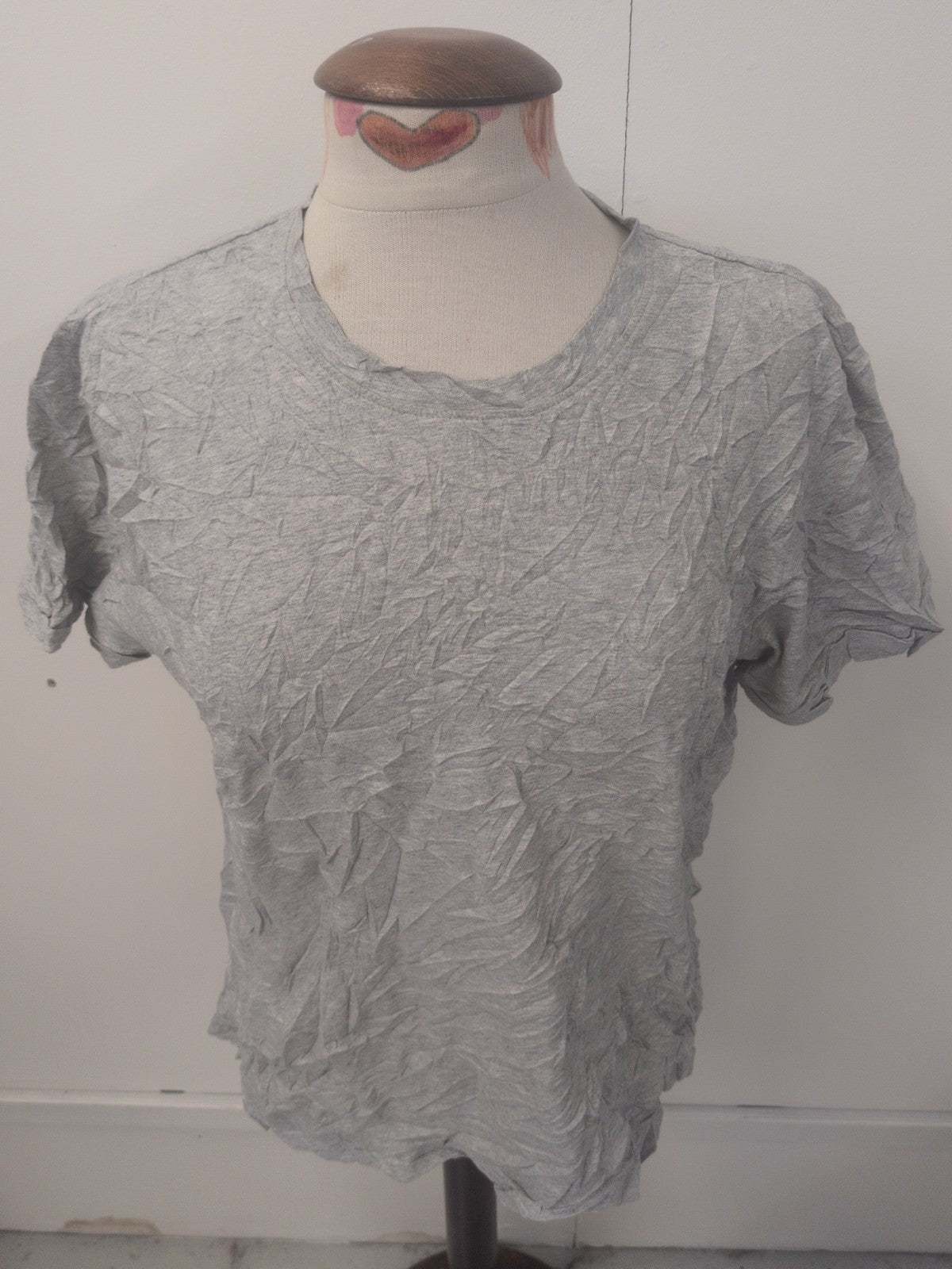 Ladies Folk Size 4 Grey Short Sleeve T-shirt