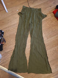 Ladies Primark Size 6-8 Khaki Green Elasticated Joggers