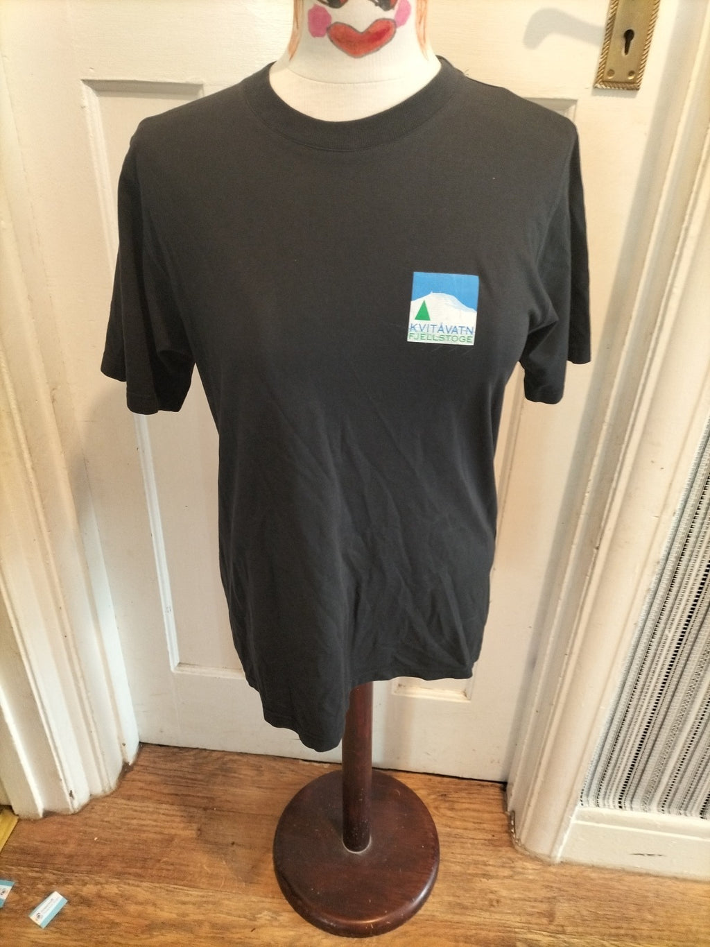 Ladies Green Cotton Size XS black Short Sleeved Tshirt