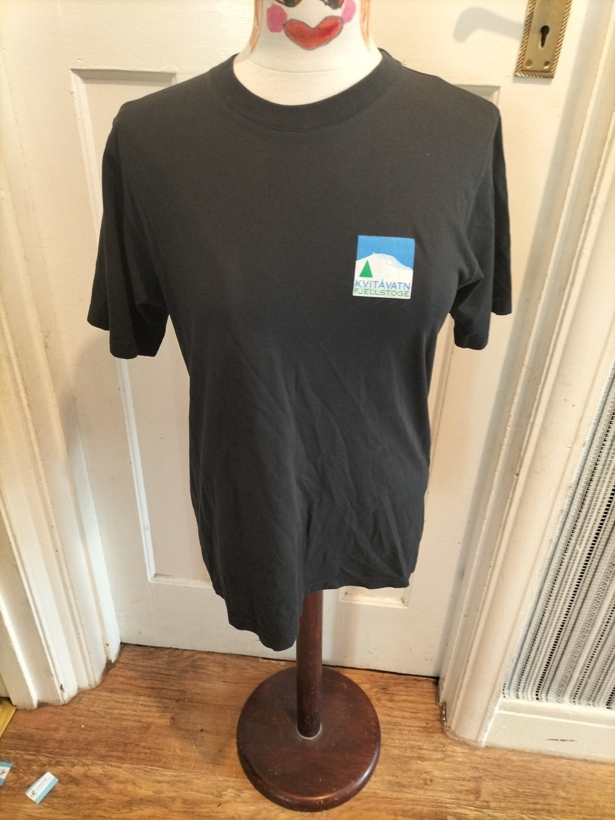 Ladies Green Cotton Size XS black Short Sleeved Tshirt