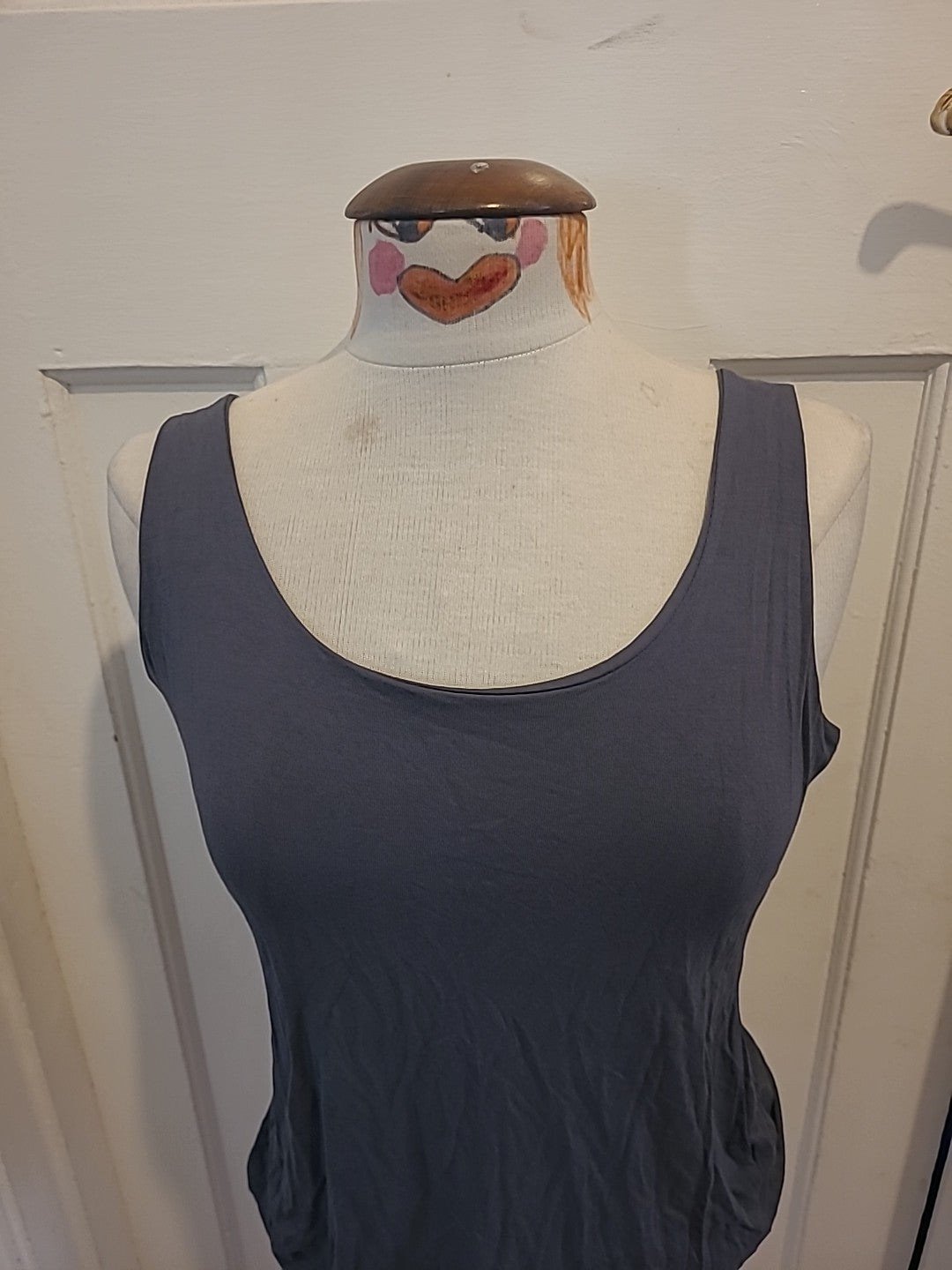 Ladies Size Medium Dark Grey Italian Fabric Sleeveless Tshirt