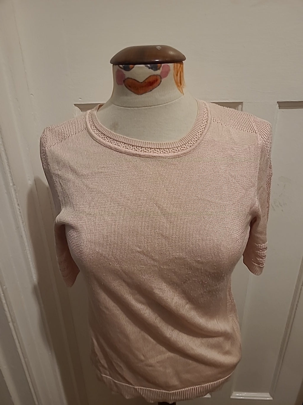 Ladies Per Una Size 8 Powder Pink Short Sleeved Blouse