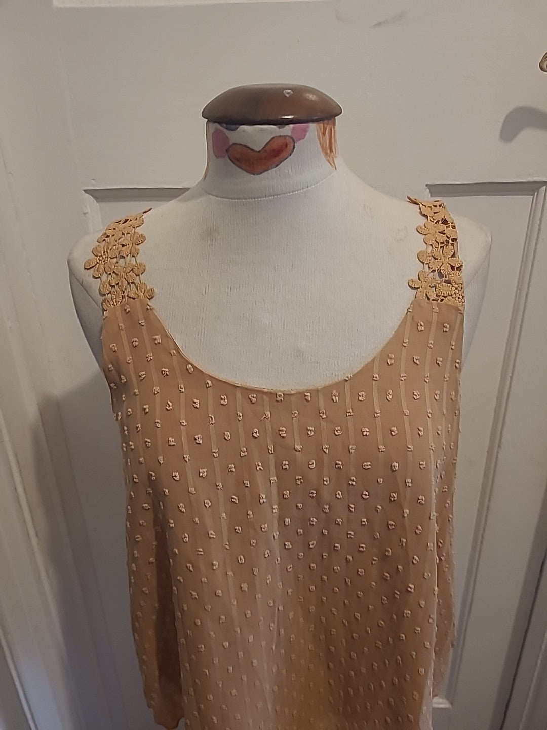 Ladies Shein Size Medium Brown Lined Sleeveless Blouse