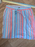 Peacocks 12 Pink Blue And White Elasticated Skirt