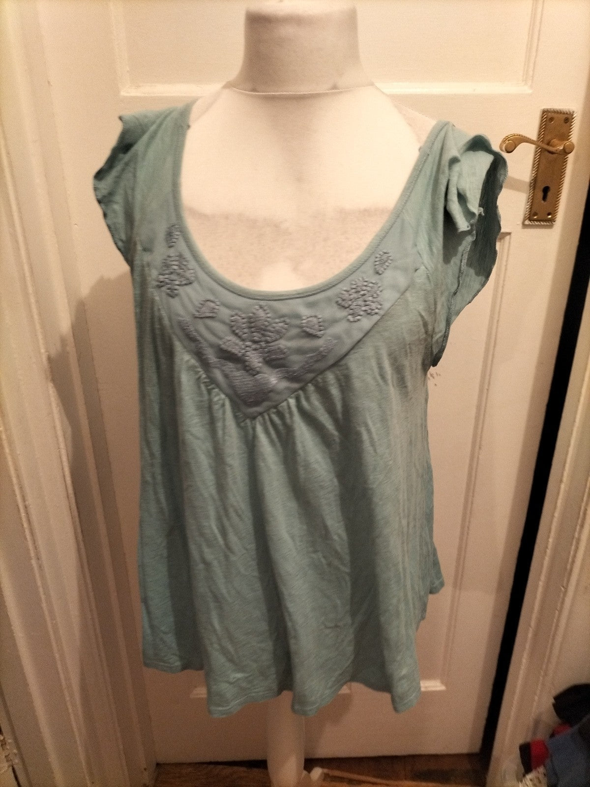 Next 16 Pale Turquoise Short Cap Sleeve Blouse