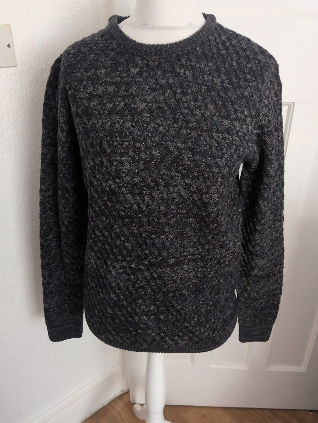 Avenue Medium Grey/Navy Fleck Long Sleeve Jumper