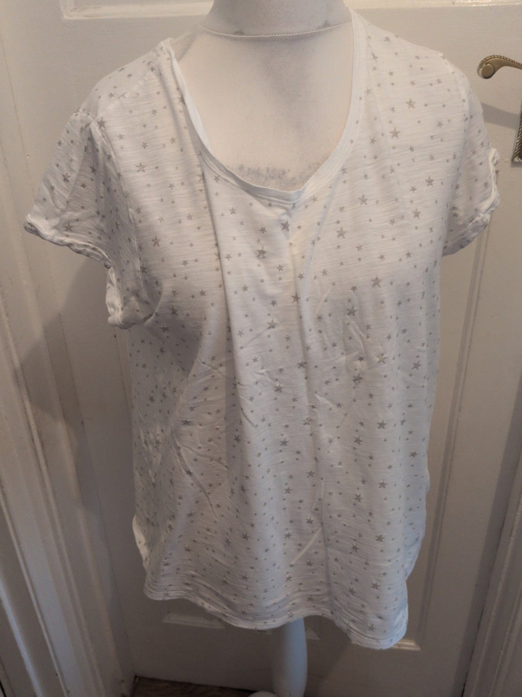 Papaya 18 White With Silver Stars Short Sleeve T-shirt