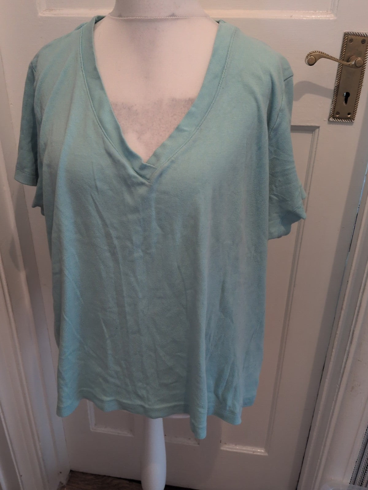 Evans 30/32 Turquoise Short Sleeve Blouse