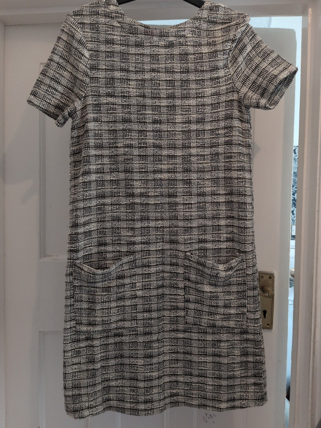 New Look 8 Cream Mix Short Sleeve Dress