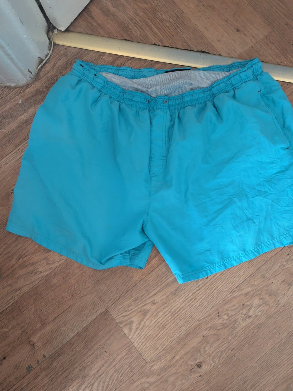 George 2XL Sea Blue Swim Shorts Drawstring Needs Pulling Through