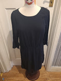 Ladies H+M Size 18 Black Mid Sleeved Dress