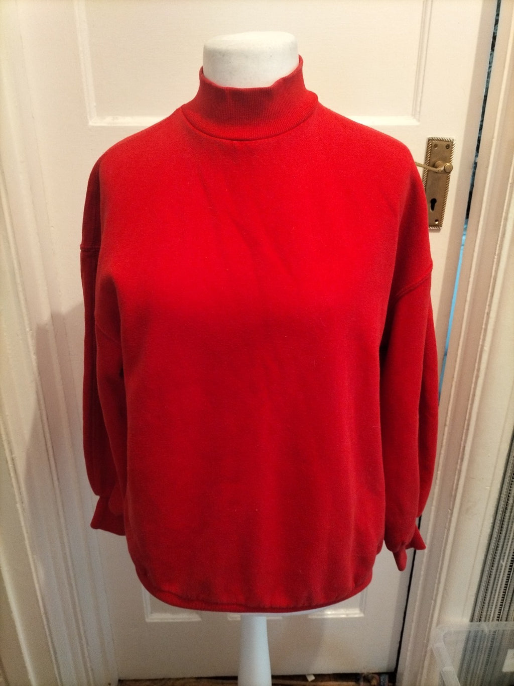 Ladies Bershka Size Small Red High Neck Jumper