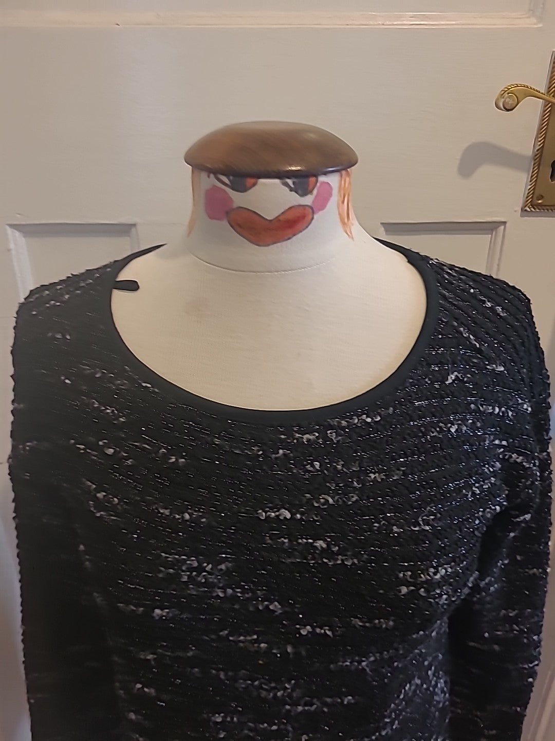 Ladies Next Size 6 Black Fleck Mid Sleeved Dress