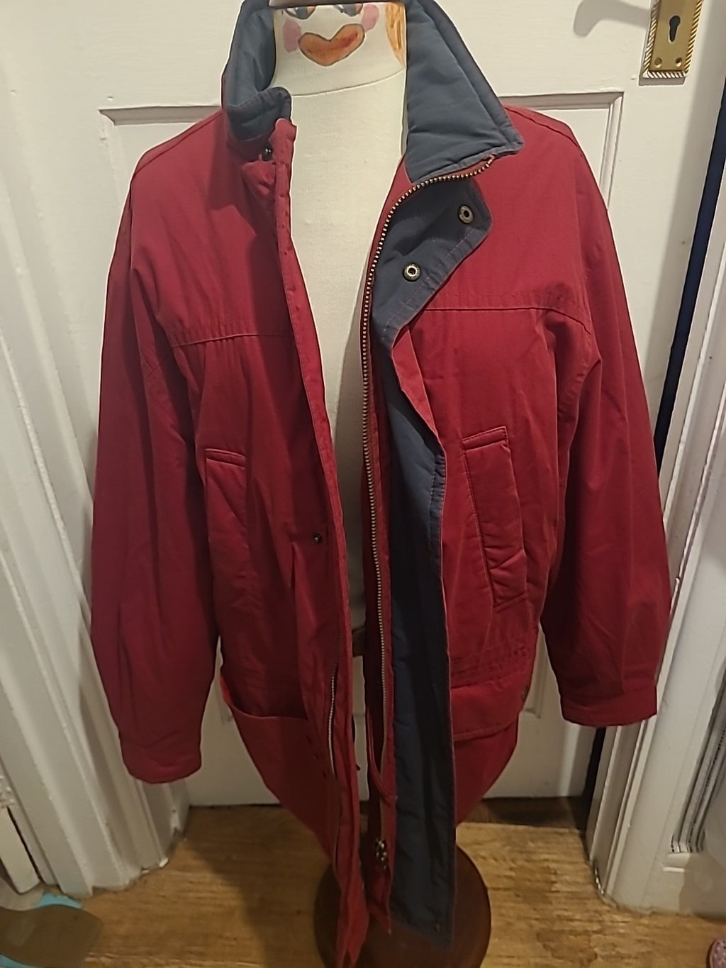 Mens St Michael Size Medium Red Parka Coat