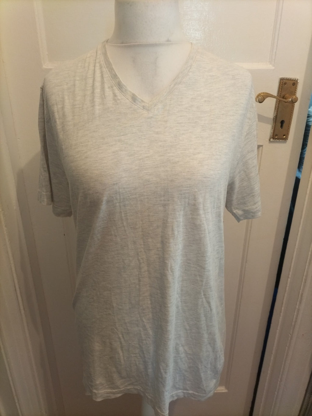 Mens Tu 100% Cotton Large Grey Faint Fleck Tshirt Short Sleeved