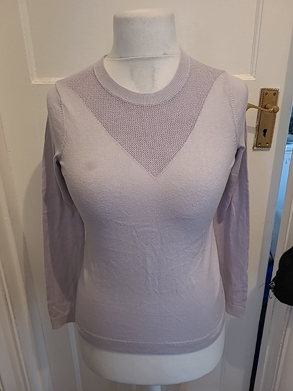 Ladies Jack Wills Size 6 Pale Lilac Long Sleeved Top