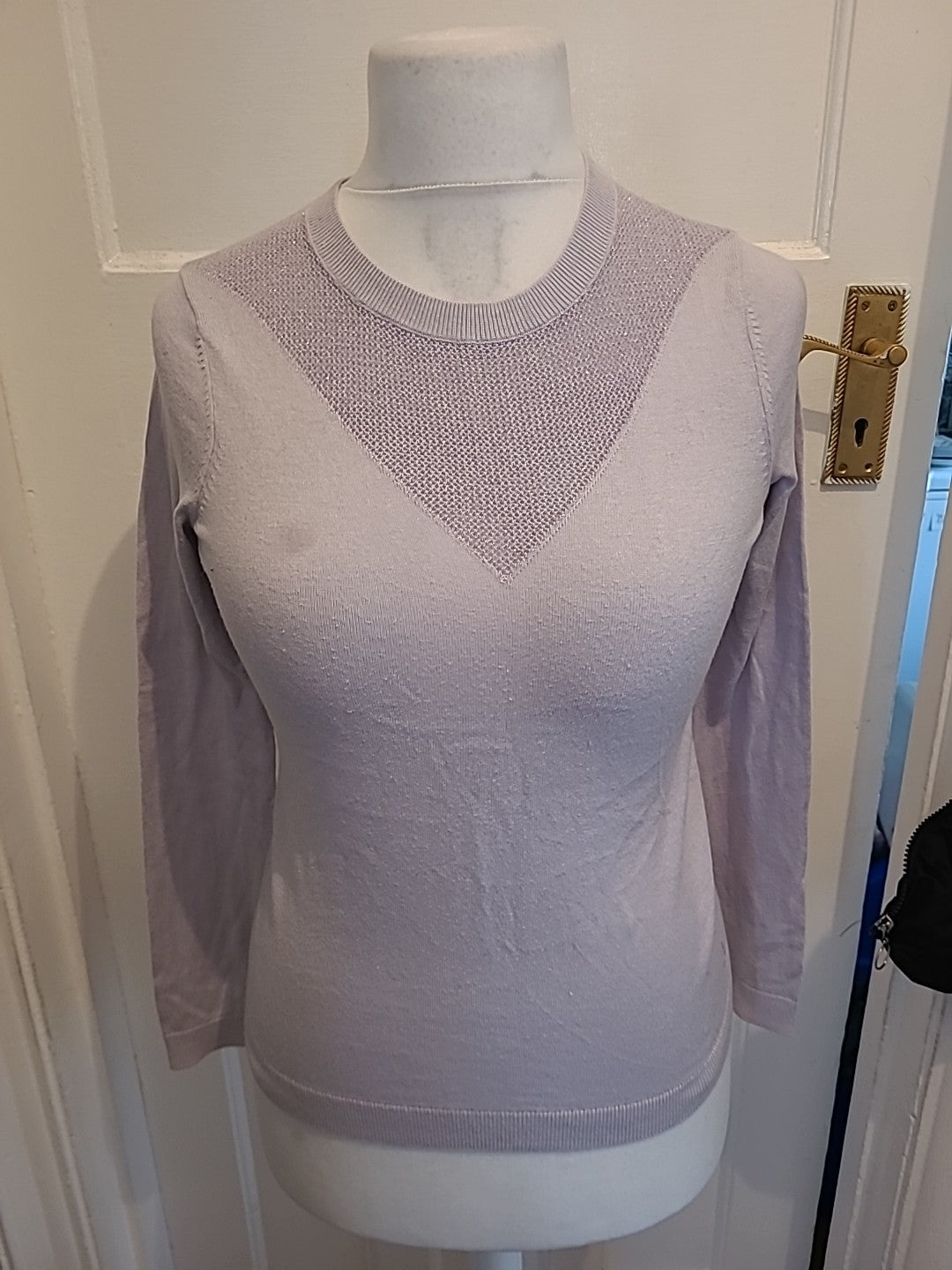 Ladies Jack Wills Size 6 Pale Lilac Long Sleeved Top