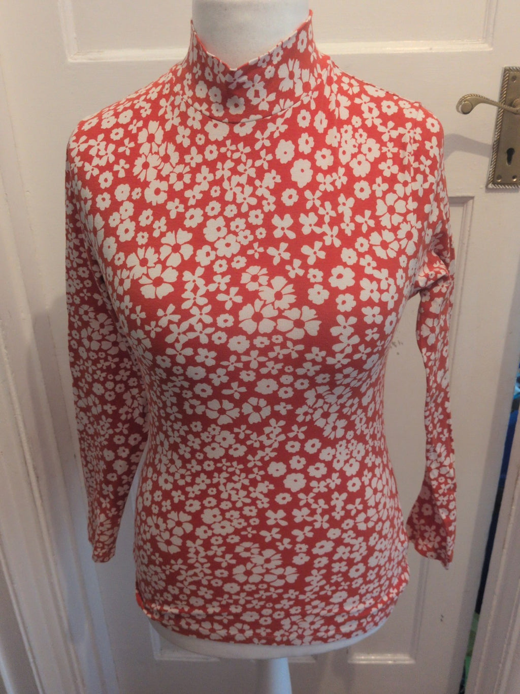 M&S Collection 10 Orange And White Long Sleeve T-shirt