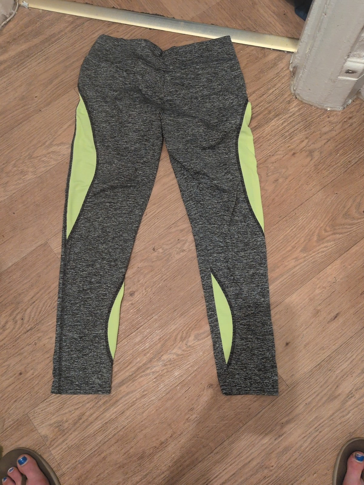 L/XL Grey Fleck And Neon Leggings