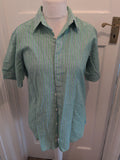 Club Room Medium Green Stripe Short Sleeve Shirt